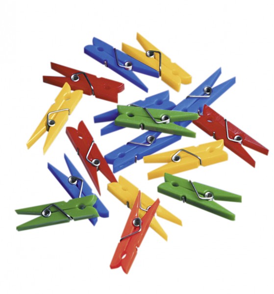 20 Mini Clothespins Rainbow Party 2,5 cm
