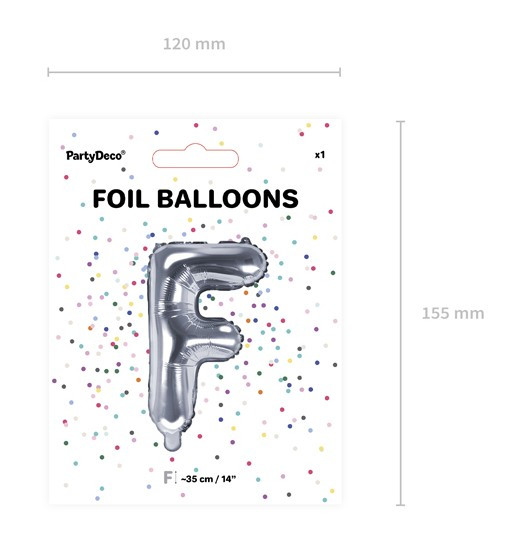 Ballon aluminium F argent 35cm