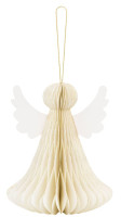 Widok: Figurka o strukturze plastra miodu, anioł z kości słoniowej, 15 cm