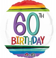 Folieballon Farverig 60-årsdag