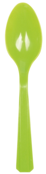 20 kiwi green plastic spoons