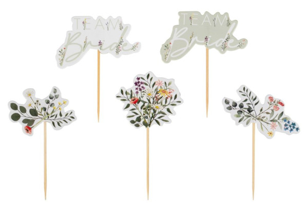 12 décorations pour cupcakes de la mariée fleurie 10 cm