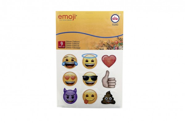 Tatouages drôles de paillettes du monde Emoji 1 feuille