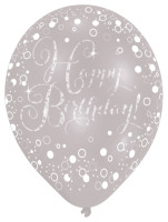 6 funkelnde Luftballons Happy Birthday