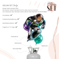 Vorschau: Lightyear Ballonbouquet-Set mit Heliumbehälter