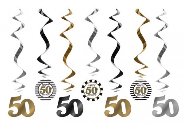 7 Wild 50th Birthday spiral hangers 60cm
