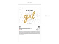 Vorschau: Girl Folienballon gold 77 x 70cm