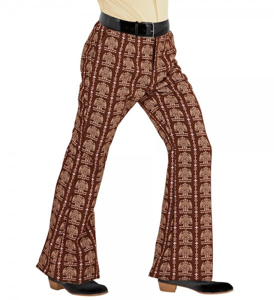 Męskie spodnie rozkloszowane w stylu retro z lat 70
