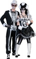 Oversigt: Mørkt skelet brudgom kostume
