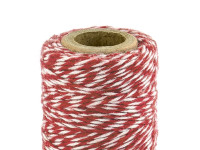 50 m de hilo de algodón en rojo y blanco