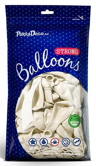 100 Partystar metallic Ballons weiß 23cm 2