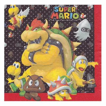 20 serviettes Super Mario 33cm