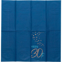 Vorschau: 10 Elegant Blue 30th Birthday Servietten 33cm