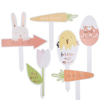 6 zoeklabels voor konijnen Rosy Easter eggs