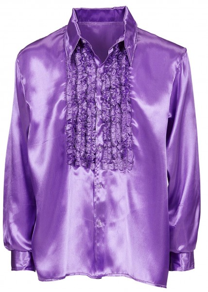 Purple ruffled shirt noble shiny