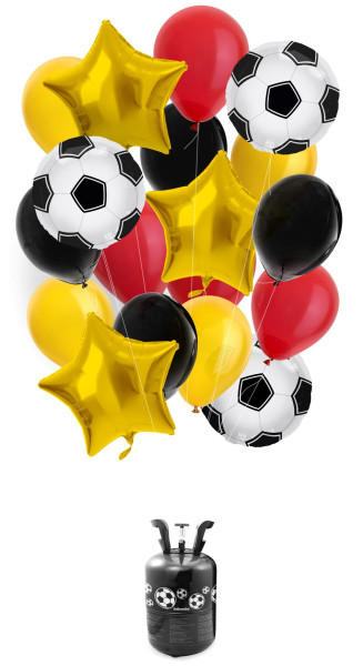 Fodbold eventyr ballon sæt med helium flaske