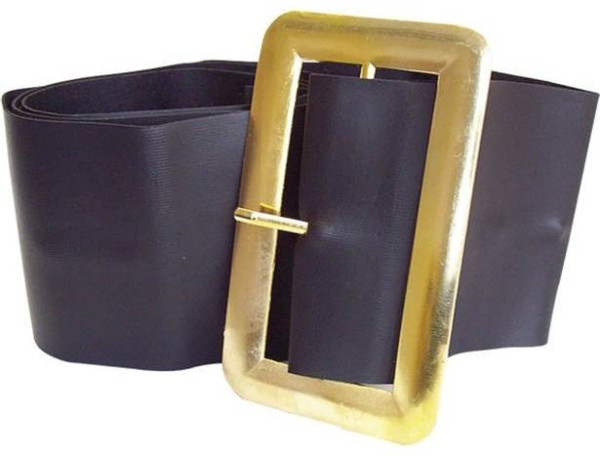 Imposing black belt with gold buckle