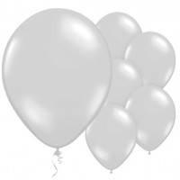 10 Silberne metallic Ballons Passion 28cm