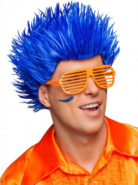 Blue gel hedgehog men's wig