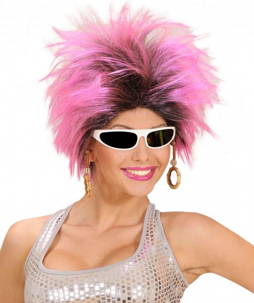 Women's rock star wig pink
