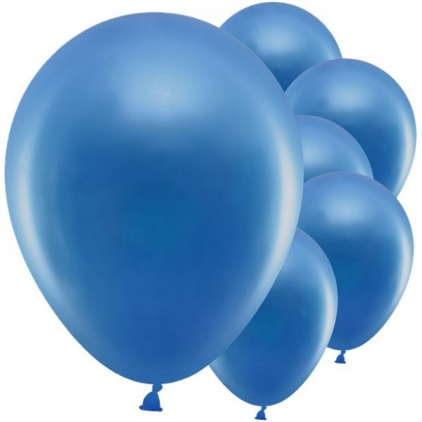 10 festlige hit metalliske balloner blå 30cm