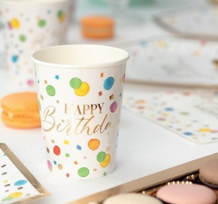 8 colorful spectacle Eco paper cups