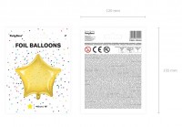 Vorschau: Transparenter Sternballon gelb 48cm