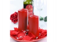 Aperçu: 6 bougies piliers Rio rouge 12cm