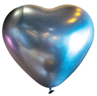50 latexballonger hjärta platina satin deluxe 30cm