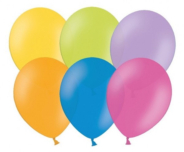 100 feststjerner farvede balloner 12cm