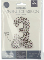 Preview: Standing Number 3 Balloon Leopard 72cm
