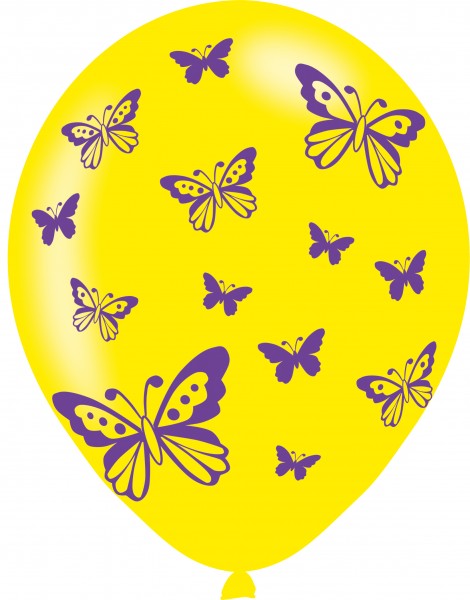 6 bunte Ballons entzückende Schmetterlinge 7