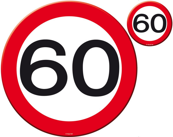 Traffic sign 60 placemat, 8 pieces