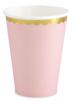 6 Candy Party paper cups light pink 220ml