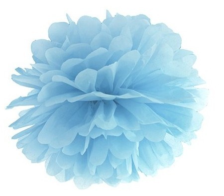 Pompon azzurro pastello 25 cm