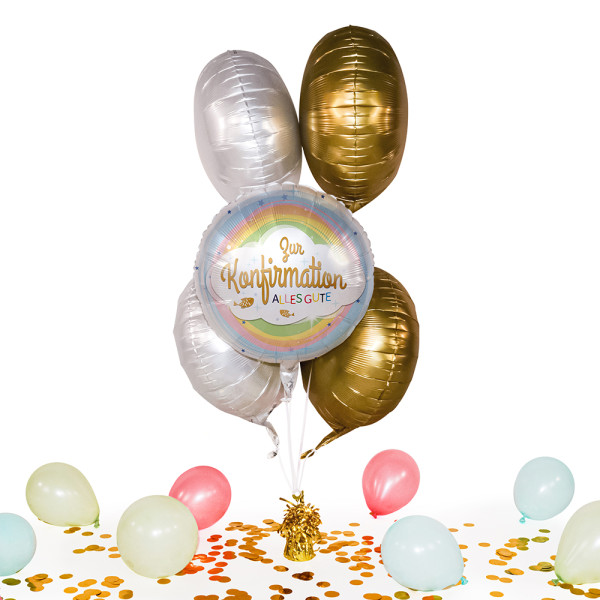 Heliumballon in der Box Konfirmation Regenbogen