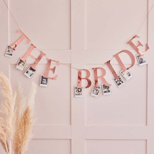 The Bride photo garland rose gold 1.5m