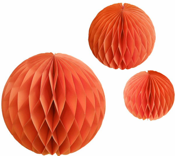 3 kulki Orange Eco o strukturze plastra miodu