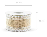 Preview: Jute Gift Ribbon Canaletto 5m x 5cm