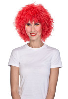 Röd lockig peruk för vuxna