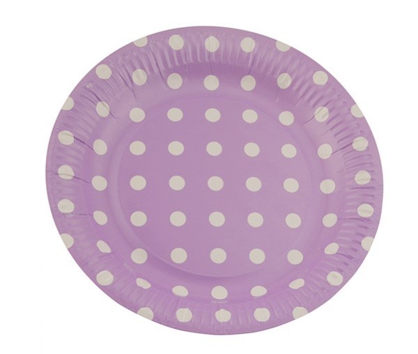 Punkty zabawy okrągłe fioletowe papierowe talerze 8 szt. 23 cm