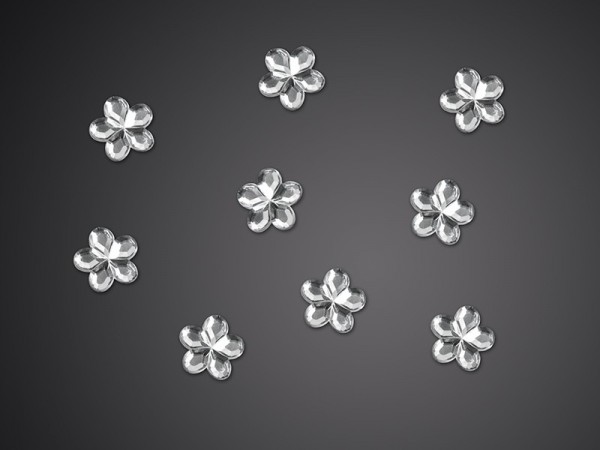 50 sprinkle flowers made of rhinestones 1cm