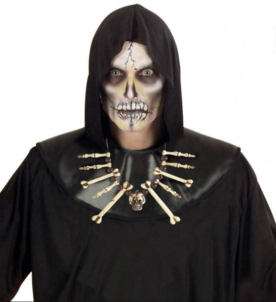 Totenkopf Halskette mit Knochen 3