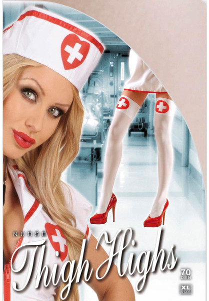 Krankenschwester Overknee Strümpfe XL 3