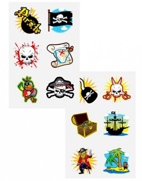1 bow pirate party tattoos