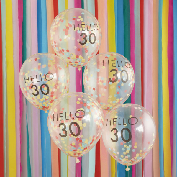 5 Ballons Eco Milestone 30ème 30cm
