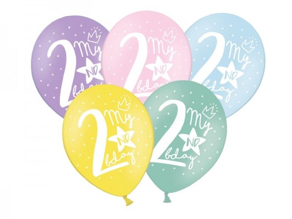 50 My 2nd Birthday balloons 30cm