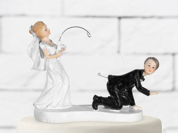 Statuetta torta sposo sposa pesca 13cm
