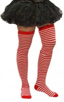 Red and white striped overknee stockings