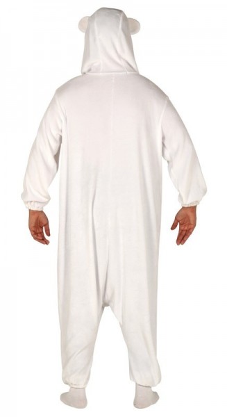 Fluffy polar bear costume for adults 2